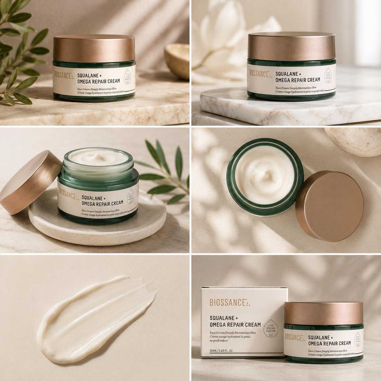 Biossance face cream jar collection